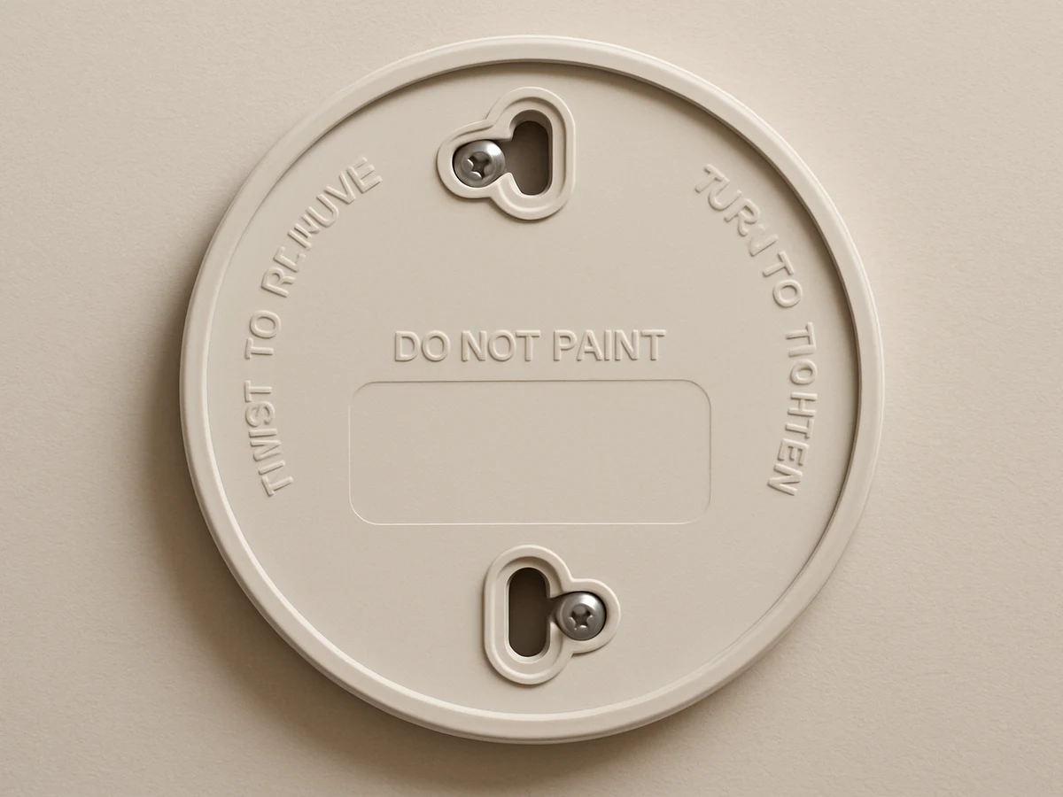 1200x900 slot:97082e7d33d6 Back of a smoke alarm showing where the date label is typically located.