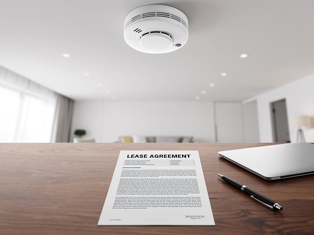 A smoke detector in a rental apartment — landlord and tenant responsibilities vary by state